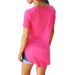 Aria Basics Aria Basics Cross-border Supply European And American Plus-size Women's Loose Tops Summer Solid Color V-neck_ecoleips.com