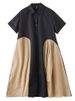 2026 Summer New Patchwork Vintage Shirt Dresses For Woman Short Sleeve Loose Casual Midi Femme Dress Fashion Elegant Clothing_ecoleips.com