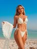 Women's Sexy Bikini Set With Sheer Mesh Backless Design – Soft Stretch Polyester & Spandex, Comfortable Swimwear For Beach & Pool (S/M/L, Ivory)_ecoleips.com