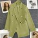 Women's Clothing Women's Double Breasted Blazer Loose Fit British Style Korean Spring Autumn Outerwear Long Sleeve For Formal & Casual_ecoleips.com