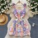 French Style Three Dimensional Floral Mesh Embroidery Dress Skirt Niche Design Fitted Waist A Line Export Quality Women's Clothing_ecoleips.com
