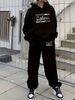 Fleece-Lined Hoodie & Joggers Set – Winter-Ready Graphic Print Outfit (S-XXL, Polyester, Black/Blue)_ecoleips.com