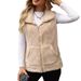 Women's Fleece Zip-Up Cardigan Coat - Oversized Plaid Vest With Soft Flannel Lining, Streetwear Chic For Autumn/Winter_ecoleips.com