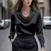 2026 Independent Site Wish Foreign Trade Style Elegant Solid Color Simple Drop Shirt Collar Women's Top_ecoleips.com