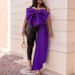 European And American Fashion African Plus-size Summer Elegant Strapless With Large Bow Sexy Women's Foreign_ecoleips.com