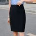 Women's Slim Fit Black Blazer Pencil Skirt - Professional High Waist Office Work Skirt With Zipper, Stretchy & Wrinkle-Free_ecoleips.com