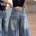 Vintage Flared Jeans For Women - High Waist Wide Leg Trousers, Plus Size Comfort Fit, Retro Denim Pants For Autumn_ecoleips.com