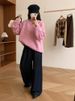 K Oversized Loose Sweater For Women With A Round Neck And Soft Texture In A Small Size With A Lazy Style And Long Sleeves. No Bag_ecoleips.com