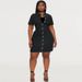 Women's Clothing Plus Size Women's Collared Short Sleeved Button Down Denim Dress For Formal & Casual For Women_ecoleips.com