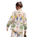 Women's clothing fashion linen print loose casual macaron long-sleeved suit_ecoleips.com
