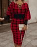Autumn And Winter Long-sleeved V-neck Waist-wrapped Hip V-neck Dress Women's Clothing_ecoleips.com