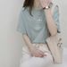 Short Sleeve Korean Version Crew Neck T-Shirt Women's Summer Loose Plant Print Casual Solid Color Student Half Sleeve Top_ecoleips.com