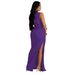 K Women's Dress Solid Color Sexy Side Split Sleeveless Fashion Dress_ecoleips.com