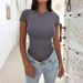 DiYun European And American Vacation Casual Versatile Solid Color Short Sleeve Tank Top T-Shirt Women's Clothing 2026_ecoleips.com