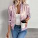 Slim-Fit Color-Block Jacket – Lightweight Polyester Blazer With Metallic Accents (XS-XXL, Champagne/Black/Silver)_ecoleips.com