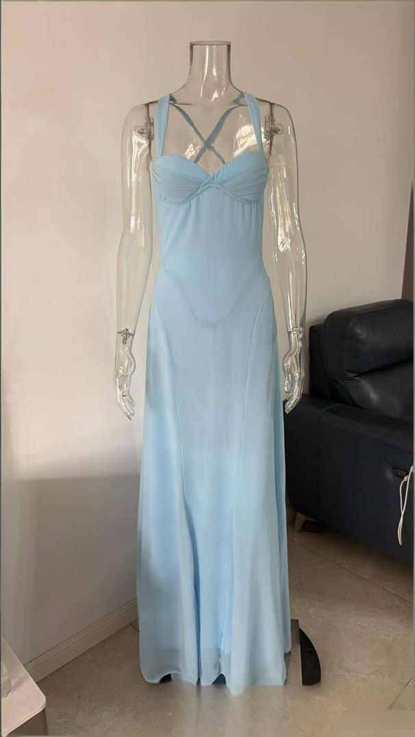 Women's Clothing Women's Elegant Strapless Long Dress Yellow Vacation Style For Formal & Casual For Women_ecoleips.com