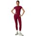 Women's Quick Drying Yoga Sports Set Two Piece Fitness Suit Short Sleeved Sportswear for Fitness_ecoleips.com