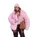Women's Clothing Soft & Fluffy Faux Fox Fur Jacket - Playful & Sweet Short Coat, Warm Winter Outerwear Trendy Cropped Faux Fur Coat, Polyester Blend"_ecoleips.com