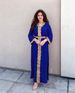 Elegant Muslim Abaya Dress With Color Blocking & Embroidery - Modest Long Sleeve Maxi Dress For Women (Available In Black/Red/Green/White/Blue)_ecoleips.com