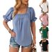 Cross-border European American Women's Fashion 2025 Spring-summer New Chiffon Pom-pom Short-sleeve Top With_ecoleips.com