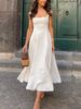 Women's Elegant Solid Color Halter Backless Panel Belted Maxi Dress – Evening Party Gown 2026_ecoleips.com