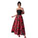 European And American Cross-border 2026 Spring-summer New Elegant Women's Rose Print Patchwork Short Strapless Sexy Long_ecoleips.com