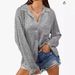 Verve 2025 Autumn Women's New Fashion Sequin Long Sleeve Turn-down Collar Elegant Casual Shirt_ecoleips.com