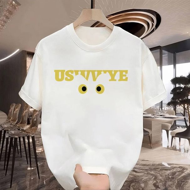 2025 Summer Loose Men And Women Pullover 100% Cotton Short Sleeve T-shirt_ecoleips.com