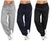 Women's Solid Color Casual Pants - Elastic Waist Straight Leg Trousers (S-5XL) | Soft Polyester Blend Loose Fit Comfort For Daily Wear_ecoleips.com
