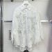 Women's Slimming Chiffon Blouse Long Sleeved Shirt Embroidered Rhinestone Embellishments Floral French Style Top For Early Autumn Versatile Look_ecoleips.com