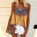 Women's Clothing Women's Loose Casual Round Neck Camisole Vest T-Shirt Hand Painted Print Style Summer Top_ecoleips.com