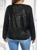 Autumn And Winter New Plus-Size Elegant Women's Tops, Fashionable Sequined Long-Sleeved Round-Neck Cardigans, Stylish Commuter Jackets_ecoleips.com