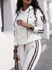 women's loose casual three piece suit set with sequined jacket tube top and wide leg pants for spring/autumn_ecoleips.com