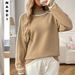 Cozy Color Block Turtle Neck Sweater, Oversized Relaxed Knit Pullover For Women Fall Winter_ecoleips.com