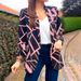 2025 Spring Autumn Fashionable Versatile Printed European And American Style Unbuttoned Blazer With Suit Collar_ecoleips.com