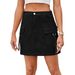 Women's Clothing Is Hard Washed Denim Workwear Short Skirt Skirt_ecoleips.com