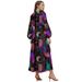 Women's V-Neck Dress Summer Fashion Floral Puff Sleeve Dress_ecoleips.com
