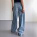 Light-washed High-waisted Non-tight-fitting Flared Jeans Women, Summer Vintage Loose Straight-leg Bell-bottom Pants For_ecoleips.com