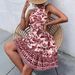 Women's Clothing Halter Neck Waist Sleeveless Printed Dress Women's Clothing_ecoleips.com