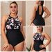 Women's Sexy Printed Large Size One-piece Bikini Swimsuit Manufacturer Wholesale_ecoleips.com