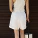 High-quality Pure Linen Shorts Women, New Summer Style, White Casual Simple A-line Pants, Loose Fit, High-waisted,_ecoleips.com