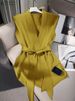 ZANZEA Women Shiny Satin Blouses Elegant Wrapped V-Neck Sleeveless Tops 2025 Summer Office Commuting Belted Party Blusas Mujer_ecoleips.com