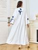 Modest Abaya Dress Women's Floral Print Long Robe Casual Middle Eastern Style Fashionable Versatile Flowing Skirt For All Seasons Polyester_ecoleips.com