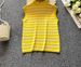 Women's Sweet Chic Striped Turtleneck Sleeveless Knit Top Versatile Loose Slimming Spring Summer Fashion_ecoleips.com