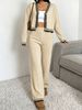 Loose V Neck Knit Cardigan Suit, Soft Skin-friendly Outfit_ecoleips.com