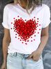 European And American Cross-border Foreign Trade Wholesale Clothing, Simple Heart-shaped Round Neck Plus-size_ecoleips.com