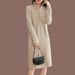 K Long-sleeved Sweater Dress With A New Thickened Knitted Base Layer For Women, Suitable As An Inner Garment Under A Coat Or Dress_ecoleips.com