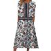 2024 New European American Women's Fashion: Trendy Printed Round-Neck Dress With Five-Sleeve And Pockets, Bestseller On_ecoleips.com
