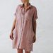 plus Size Cotton Long Sleeve Shirt Dress For Women Casual Regular Thickness Spring/Autumn Irregular Pocket Design_ecoleips.com
