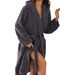 Aria Basics Cross-border Plus-size Autumn Winter Warm Jacquard Plush Couple's Double-layer Hooded Cable-knit Robe European And_ecoleips.com